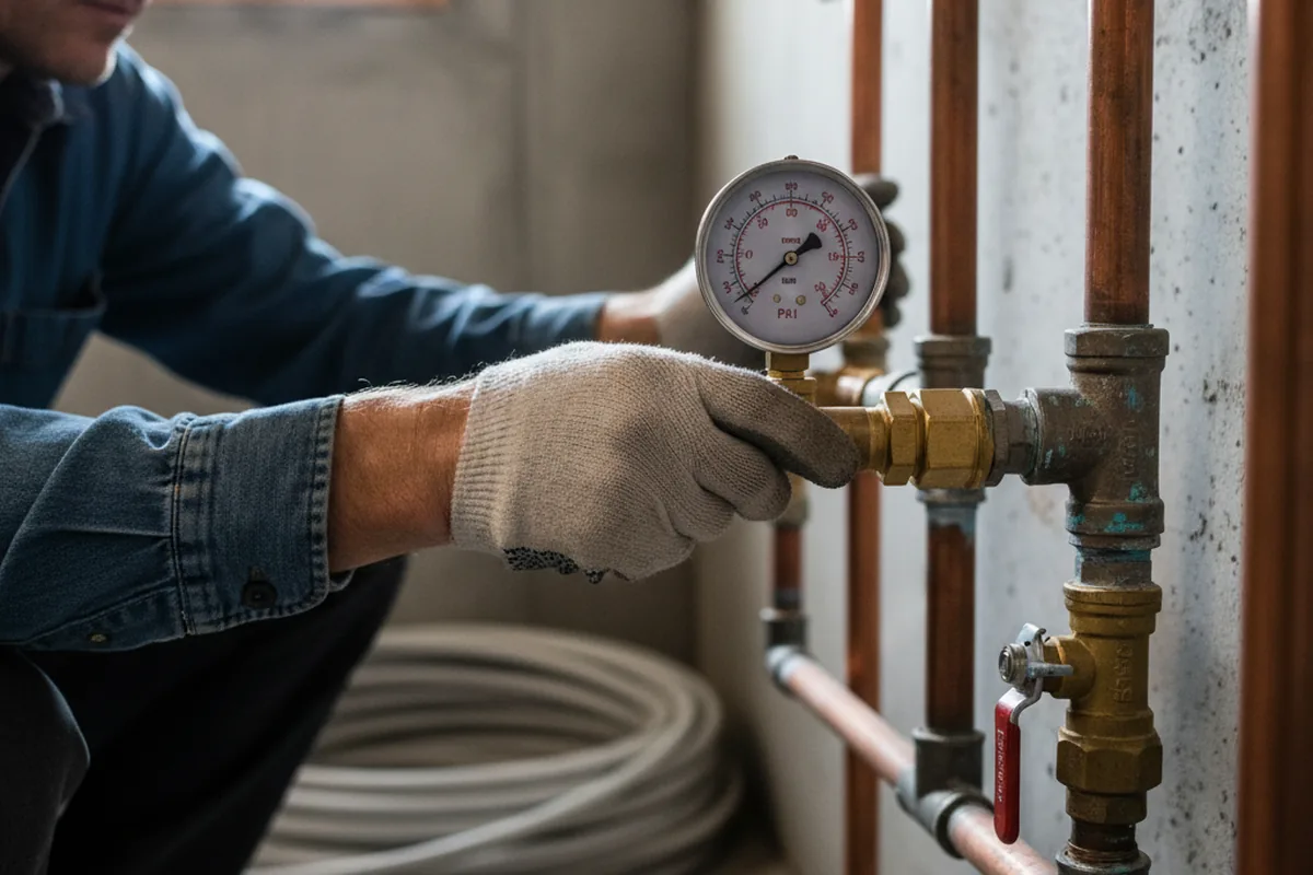 Pressure testing a repaired line during Water Line Repair in Fort Collins